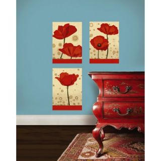 Wallies Peel and Stick Bright Poppies Wall Decal