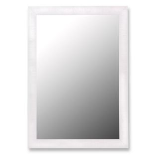 Nuevo Glossy White and Petite Ribbed Wall Mirror   270602, 30W x 42H in.
