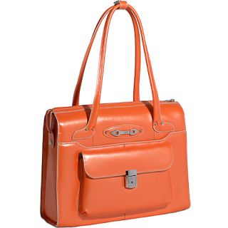 Wenonah   Ladies Leather Laptop Briefcase Orange   McKlein USA Ladi