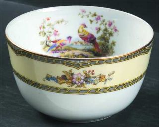 Noritake Windsor Cranberry Bowl, Fine China Dinnerware   Birds In Center, Floral