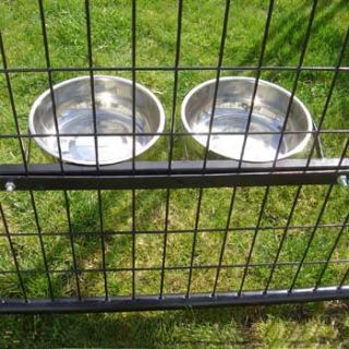 Probreeder Static 2 Bowl Kennel Dog Bowls, 22 L X 9 W X 6 H