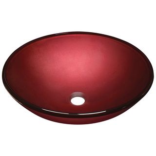 Polaris Sinks P146 Hand Painted Red Glass Vessel Sink