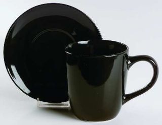 Kennex Group (China) Maison Black Mug & Saucer Set (Normal Mug), Fine China Dinn