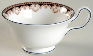 Wedgwood Medici Peony Shape Footed Cup, Fine China Dinnerware   Tan Shells On Ri