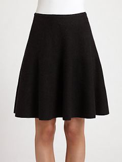 Donna Karan Wool & Cashmere Flared Skirt   Black