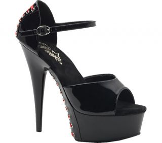 Womens Pleaser Delight 660FH   Black Patent/Black Quarter Strap Shoes