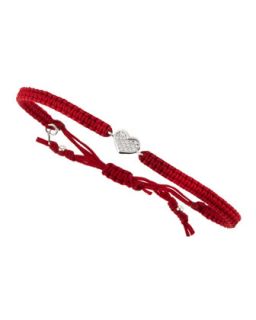 Crystal Heart Woven Cord Bracelet