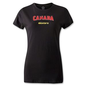 hidden CONCACAF Gold Cup 2013 Womens Canada T Shirt (Black)