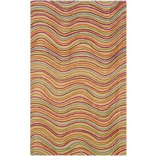 Contemporary Multicolored Stripe Wool Rug (5 X 79)