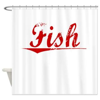  Fish, Vintage Red Shower Curtain  Use code FREECART at Checkout