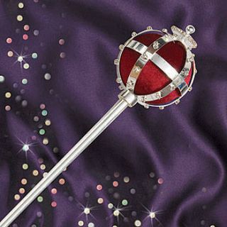Red And Silver Round Velvet Scepter