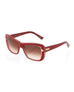 Square Terracota Sunglasses, Red