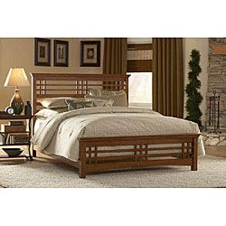 Avery Oak stain Queen size Bed