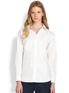 Diane von Furstenberg Malila Poplin Shirt   White