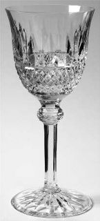 Unknown Crystal Unk1440 Wine Glass   Cut Vertical & Dot Design On Bowl