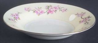 Homer Laughlin  Apple Blossom Rim Soup Bowl, Fine China Dinnerware   Eggshell Na