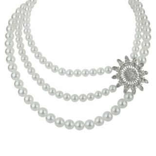 Pearl Necklace with Star   Clear/White