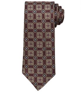 Signature Grid with Tan Meadallions Tie JoS. A. Bank