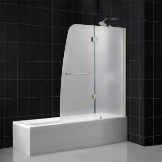Dreamline SHDR314858601FR2 Bathtub Shower Door, 48W x 58H Aqua Hinged Bathtub Door, Right Wall Installation Frosted, Chrome