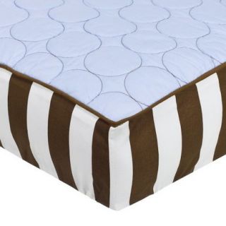 Quilted Changing Pad Cover   Blue/Chocolate
