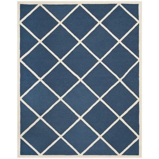 Safavieh Handmade Cambridge Moroccan Diamond Pattern Navy Wool Rug (8 X 10)