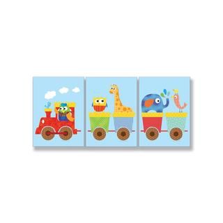 Animals On Whimsical Train Wall Art Plaques (set Of 3) (MediumSubject AnimalsPiece dimensions 15 inches high x 11 inches wide (each)Three pieces per set )