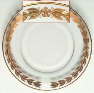 Cambridge Laurel (Gold Encrusted) Salad Plate   Stem #1936, Go Dec #1050. Gold E