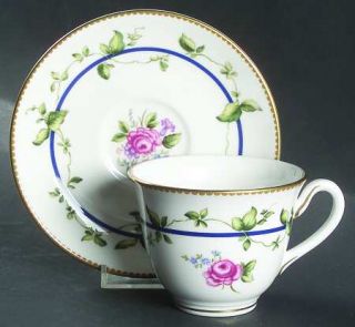 Royal Worcester Sheridan Footed Cup & Saucer Set, Fine China Dinnerware   Bone,E