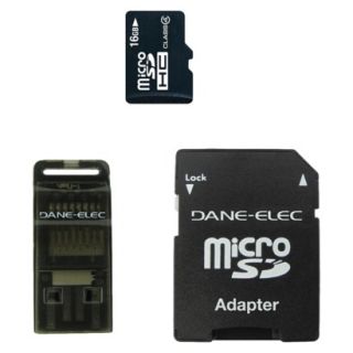 Dane 16GB microSD Memory Card with Adapter   Black (DA 3IN1C416GT3 C)