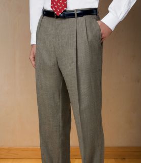 Executive Wool Pleated Front Tic Weave Trousers JoS. A. Bank