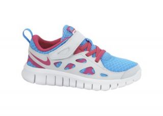 Nike Free Run 2.0 (10.5c 3y) Pre School Girls Running Shoes   Vivid Blue