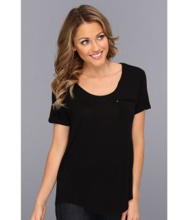 TWO by Vince Camuto S/S High Low Tee Womens T Shirt (Black)