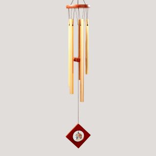 Square Copper Tubes Wind Chime with Crystal   World Market