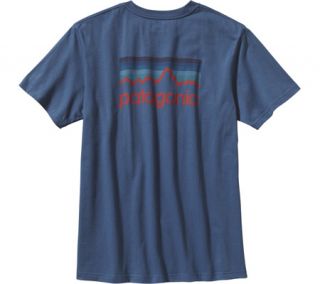 Mens Patagonia Line Logo T Shirt 51536   Glass Blue Graphic T Shirts