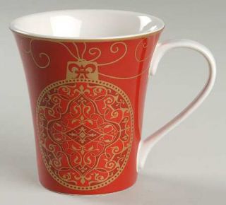 222 Fifth (PTS) Ornamental Scroll Mug, Fine China Dinnerware   Gold Scroll Desig