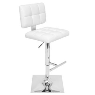 LumiSource Glamour Barstool BS ST GLAM BK / BS ST GLAM W Color White