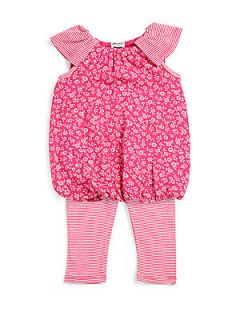 Splendid Infants Two Piece Ditsy Floral Bubble Tunic & Leggings Set   Pink