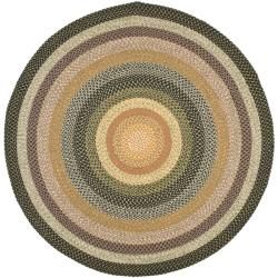 Hand woven Indoor/outdoor Reversible Multicolor Braided Rug (6 Round)