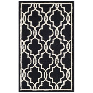 Safavieh Handmade Moroccan Cambridge Black Wool Rug (26 X 4)