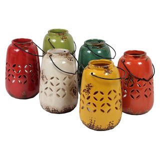 Assorted Ceramic Tea Light Lantern (set Of 6) (5.25 inches x 7 inches x 6 inchesFor decorative purposes onlyDoes not hold waterImportedTea lights not included CeramicSize 5.25 inches x 7 inches x 6 inchesFor decorative purposes onlyDoes not hold waterImp