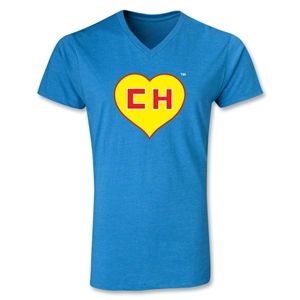 hidden Chapulin V Neck T Shirt (Heather Turquoise)