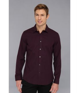 Calvin Klein YD Micro L/S Dobby Woven Shirt Mens Long Sleeve Button Up (Purple)