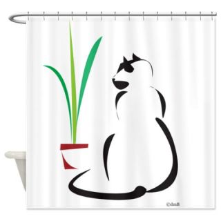  Cat and Plant Shower Curtain  Use code FREECART at Checkout