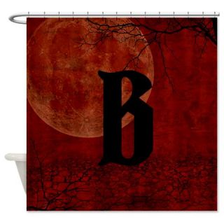 MONOGRAM Red Moon Shower Curtain  Use code FREECART at Checkout