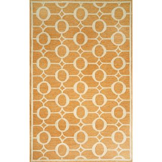 Hand made Grace Orange Transitional Outdoor Rug (76 X 96)