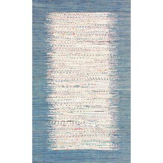 Nuloom Handmade Abstract Border Flatweave Cotton Rug (5 X 8)