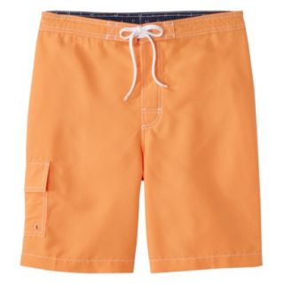 Merona Mens 9 Solid Board Shorts   Orange XXXS