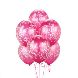 Magenta with White Flowers Balloons