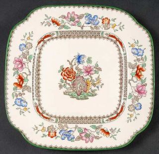 Spode Chinese Rose Square Salad Plate, Fine China Dinnerware   Imperialware, Flo