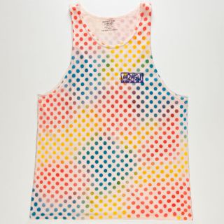 Color Dots Mens Tank White In Sizes Medium, Small, Large, X Large F